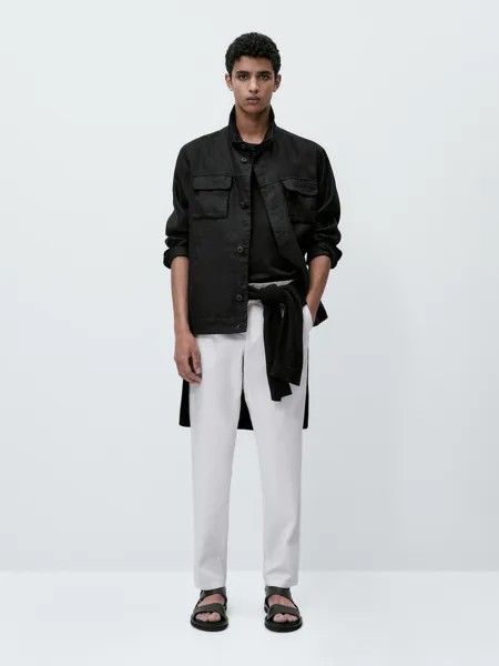 Джоггеры поплин чинос Massimo Dutti, белый