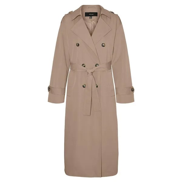 Тренчкот Vero Moda Chloe Long, бежевый