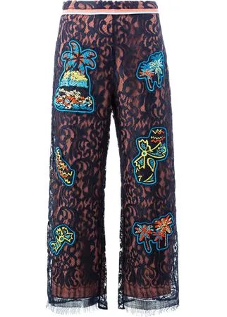 Peter Pilotto lace patch overlay trousers