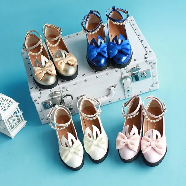 Японские студенческие милые туфли в стиле Лолиты; Удобная женская обувь в винтажном стиле с круглым носком; Обувь с милым бантом и жемчугом; kawaii loli; Обувь для костюмированной вечеринки