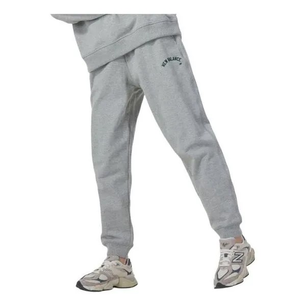 Штаны с логотипом и надписью спортивные штаны New Balance, серый