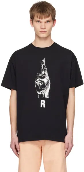 Черная футболка с принтом Raf Simons