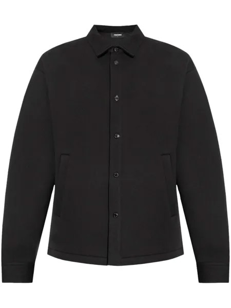 Dsquared2 куртка-рубашка из хлопка с тисненым логотипом DSQUARED2, черный