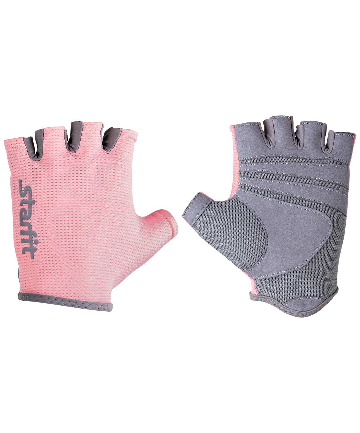 Starfit Перчатки для фитнеса SU-127, розовый/серый - M