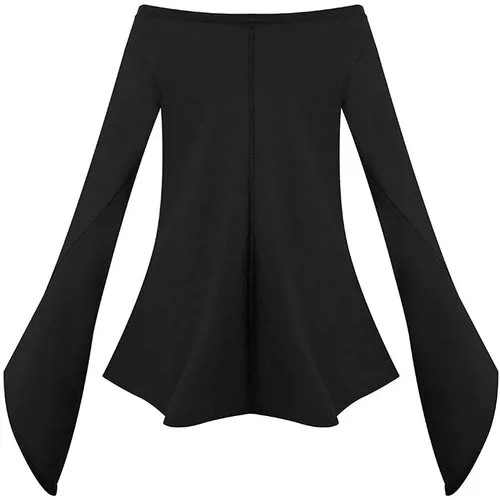 Блуза  Andrea Ya'aqov, классический стиль, длинный рукав, размер xxl, черный