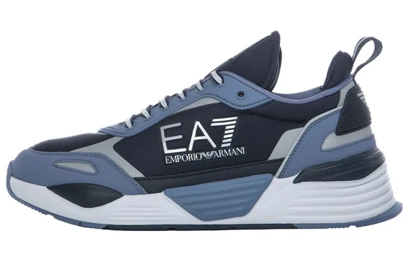 Кроссовки EMPORIO ARMANI EA7 Lifestyle Shoes Unisex Low-top Navy Blue, темно-синий