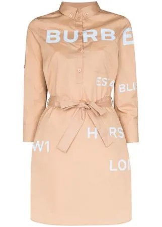 Burberry платье Kiley с логотипом и поясом