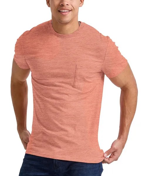 Мужская футболка Originals Tri-Blend с короткими рукавами и карманами Hanes, красный