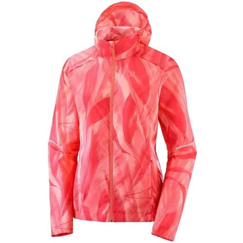 Куртка Беговая Salomon 2019 Agile Wind Print Hoodie W Desert Flower/Dubarry/Hibiscus (Us:xs)