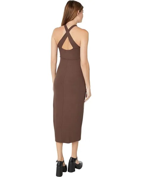 Платье Lost + Wander Bold Move Midi Dress, темно-коричневый