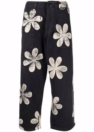 The Great. укороченные брюки с цветочным принтом