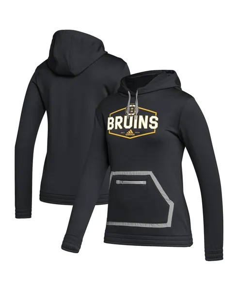 Женский черный пуловер с капюшоном Boston Bruins Team Issue adidas, черный