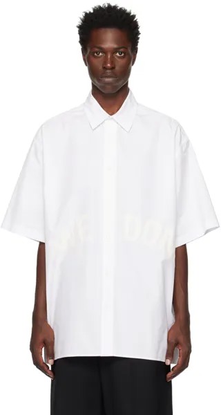 Белая рубашка с принтом We11done