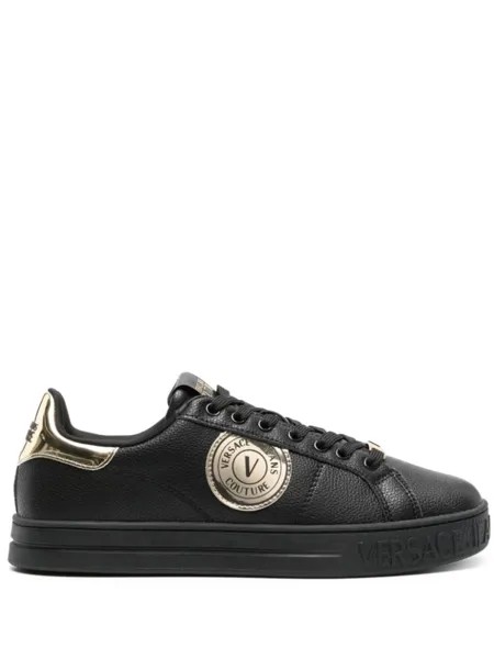 Versace Jeans Couture кеды с нашивкой-логотипом, черный
