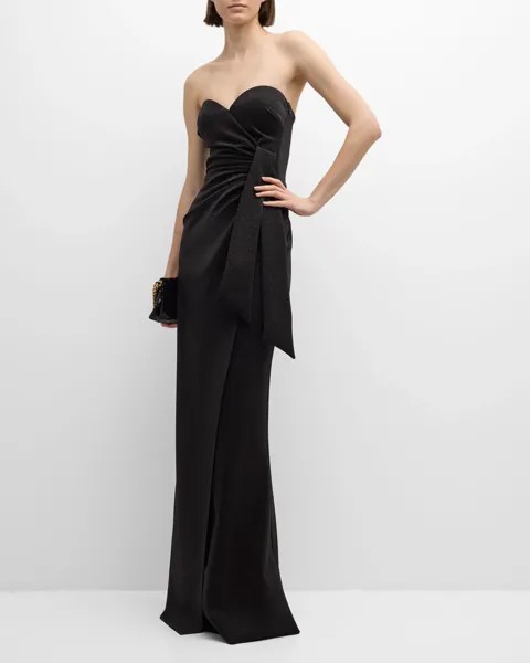 Платье-колонна без бретелек с блестками Chiara Boni La Petite Robe, цвет Hematite