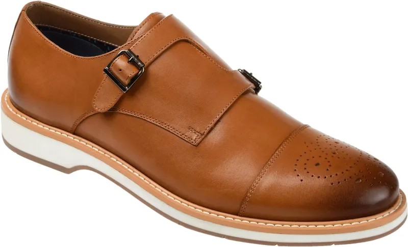 Оксфорды Ransom Cap Toe Monk Strap Dress Shoe Thomas & Vine, цвет Cognac