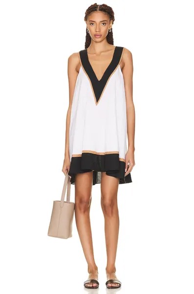 Платье Caroline Constas Sleeveless Cassia Coverup, цвет White, Black, Beige Combo