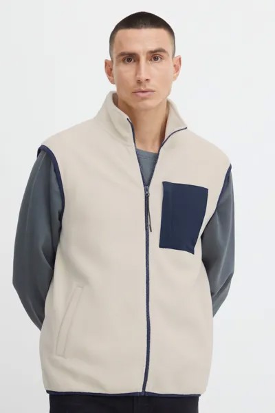 Утепленный жилет BLEND Fleece Kunstfell Übergangs Jacke Ärmellos ohne Kapuze, светло серый