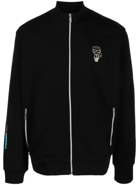 Karl Lagerfeld кардиган из джерси с нашивкой Mini Ikonik Karl, черный