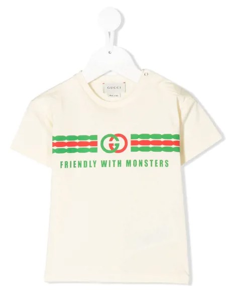 Gucci Kids футболка с принтом Interlocking G