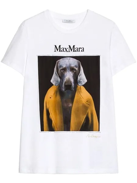 Max Mara футболка с принтом, белый