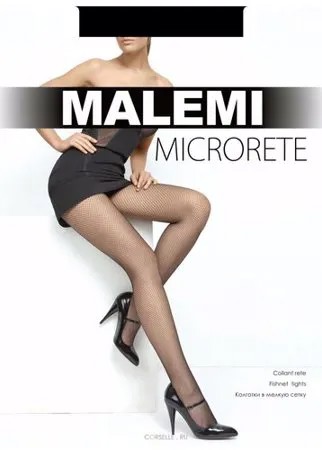 Колготки сетка Malemi Microrete, размер II, nero (чёрный)