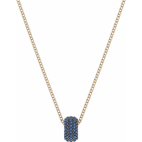 Колье SWAROVSKI, кристаллы Swarovski, длина 38 см, синий, золотой