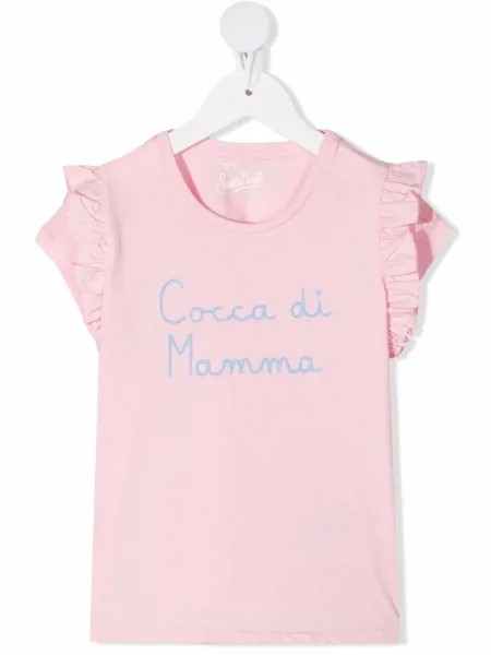 MC2 Saint Barth Kids футболка с вышивкой и оборками