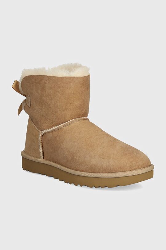 Замшевые зимние ботинки Mini Bailey Bow II Ugg, бежевый