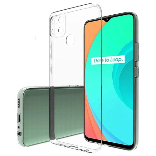 Прозрачный силиконовый чехол с защитой камеры для Realme C25S / Тонкий противоударный легкий чехол накладка на телефон Реалми С25С