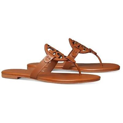 Tory Burch Womens Miller Brown Flat Sandals Shoes 9.5 Medium (B,M) BHFO 0177