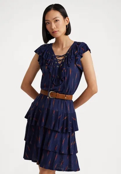 Платье из джерси PERIELLE Lauren Ralph Lauren, синий