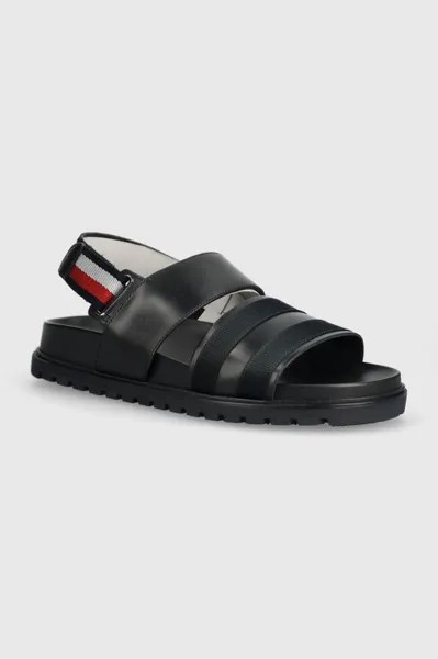 Кожаные сандалии ELEVATED STRAPPY SANDAL Tommy Hilfiger, темно-синий