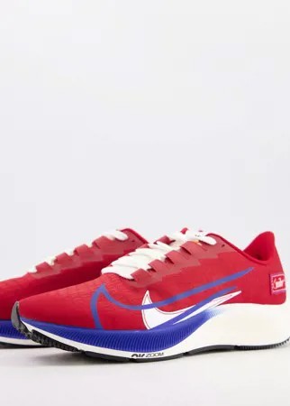 Красно-синие кроссовки Nike Running Air Zoom Pegasus 37 Premium-Красный