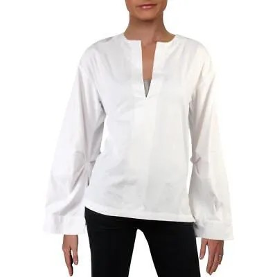 Walter Baker Женская белая блузка с длинным рукавом Gillian с V-образным вырезом XS BHFO 7671