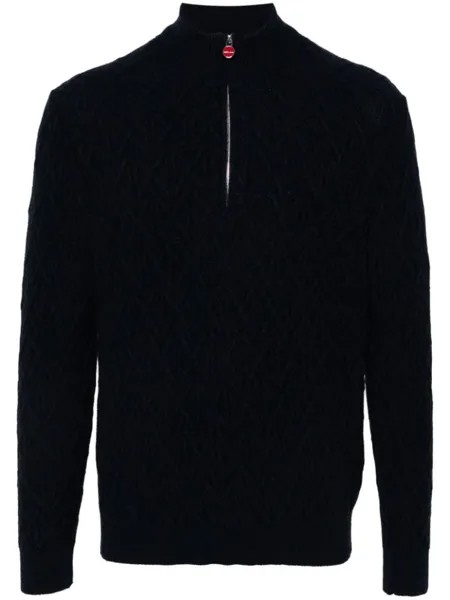 Kiton свитер фактурной вязки, синий