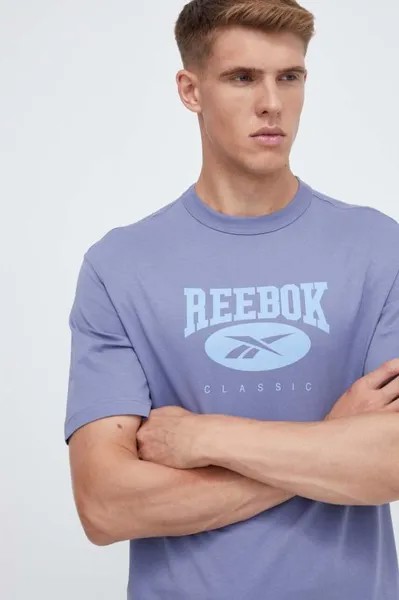 Хлопковая футболка Reebok Classic, синий