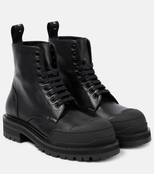 Кожаные армейские ботинки dada Marni, черный