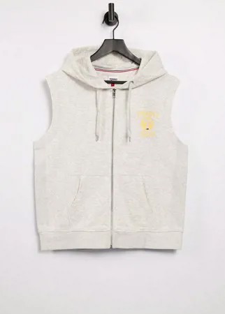 Худи серого цвета без рукавов с логотипом Tommy Jeans-Серый