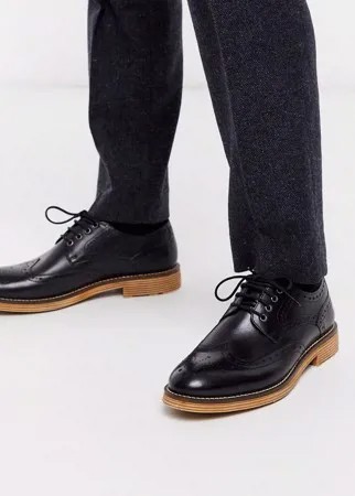 Черные кожаные броги со шнуровкой Silver Street-Черный цвет