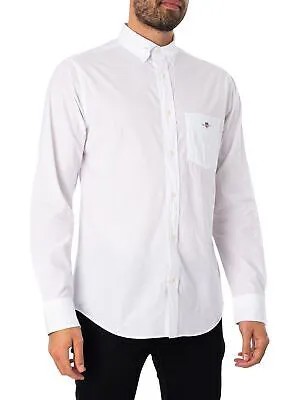 Мужская рубашка из поплина стандартного кроя GANT, белая