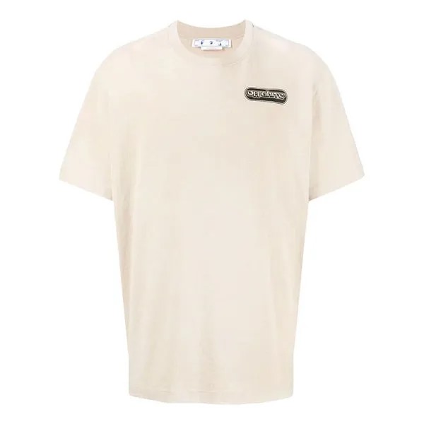 Футболка Men's OFF-WHITE SS22 Logo Printing Short Sleeve Loose Fit Light Brown T-Shirt, мультиколор