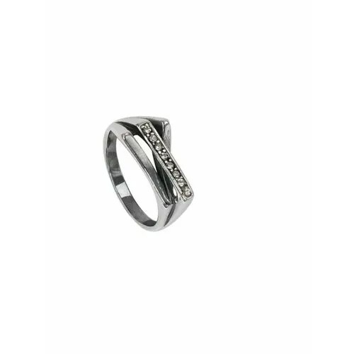 Кольцо Jenavi, кристаллы Swarovski, размер 18, серебряный