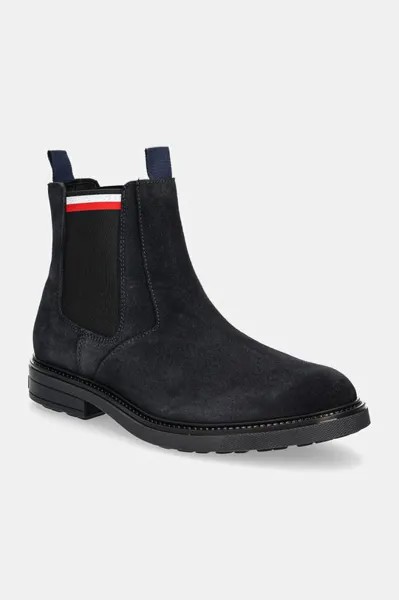 HILIFGER OUTDOOR SUEDE CHELSEA замшевые ботильоны Tommy Hilfiger, темно-синий