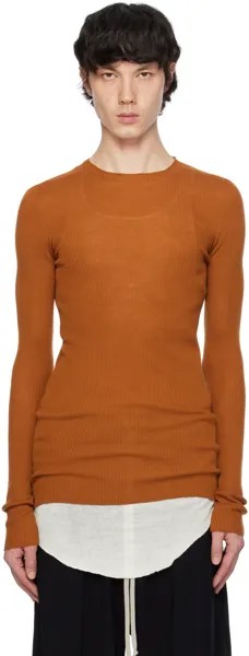 Оранжевый свитер в рубчик Rick Owens