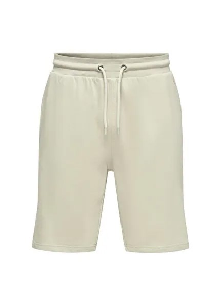 Нормальные светло-бежевые мужские спортивные шорты ONSNEIL LIFE SWEAT SHORTS NOOS Only & Sons, бежевый