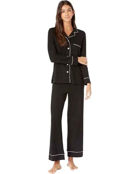 Пижама Cosabella Amore Petite Long Sleeve Top & Pant, цвет Black/Ivory