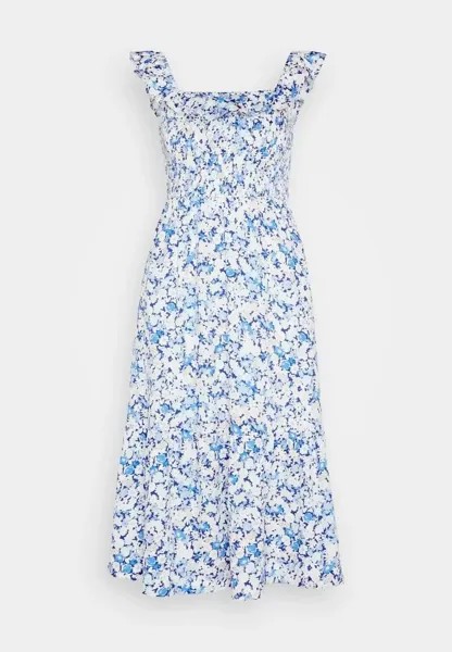 Платье Gap Ruffle Neck Midi Summer, синий