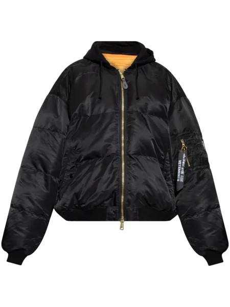 VETEMENTS стеганая куртка-бомбер с капюшоном, черный