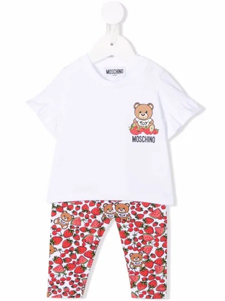 Moschino Kids легинсы с графичным принтом